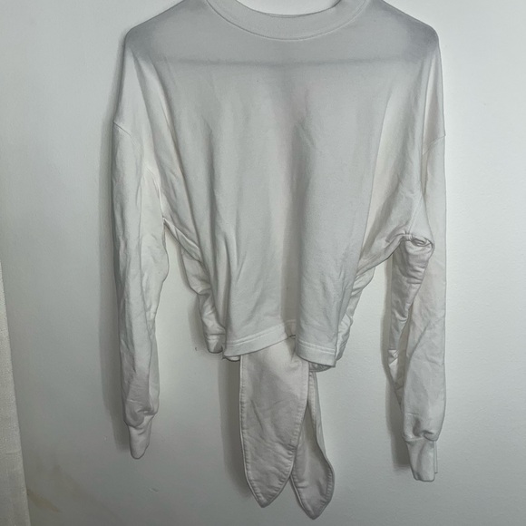 Athleta yoga open back cross tie sweater top tencell Cotton blend - Picture 10 of 10